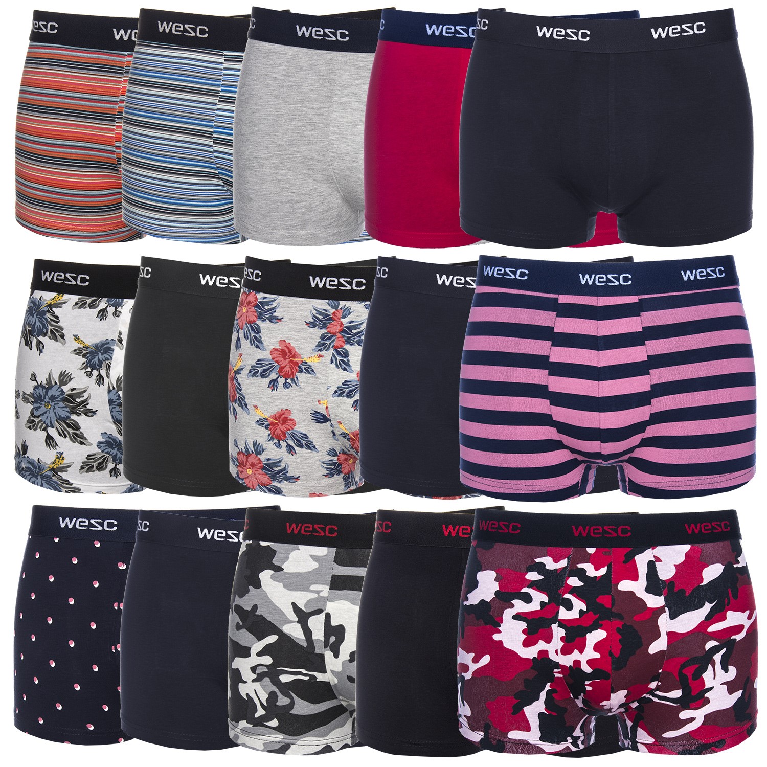 15Pack WESC Multipack Boxer Briefs Boxer Kalsonger Underkläder Gasello.se